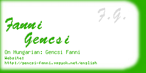fanni gencsi business card